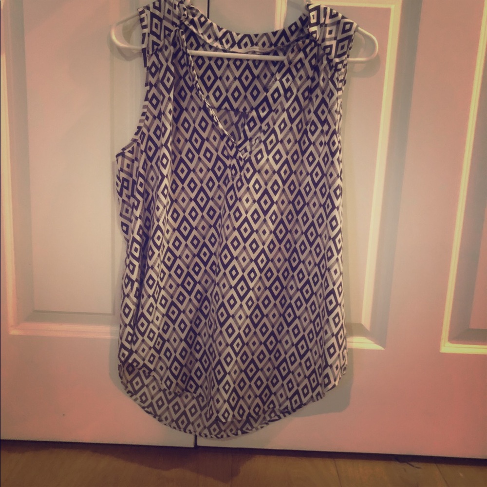 Aztec purple/brown sleeveless blouse size M